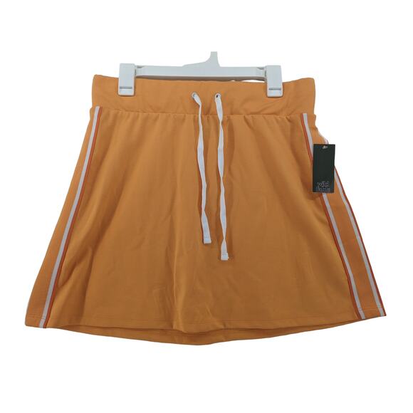 Wild Fable Active Skirt L Orange Mini Knit Tennis ALine Sports Stripe Drawstring - Picture 11 of 11